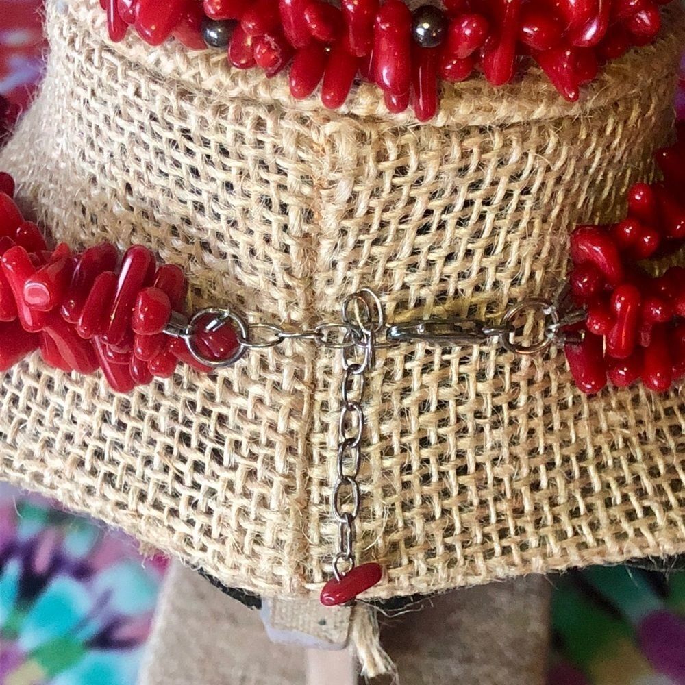 Artisan Handcrafted Authentic Red Branch Coral Multi Strand Necklace & Bracelet - Picture 2 of 12